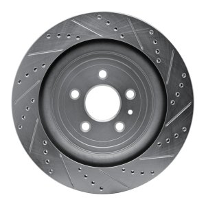 Ford Explorer Brake Rotor (1) - Rear Left - R1 Concepts - Drilled & Slotted - Silver - `13-`19
